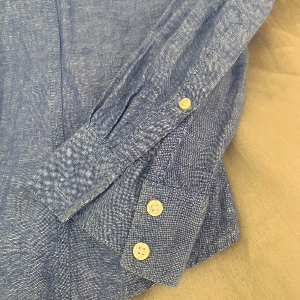 Banana Republic Blue Linen Chambray Shirt - Picture 5 of 7